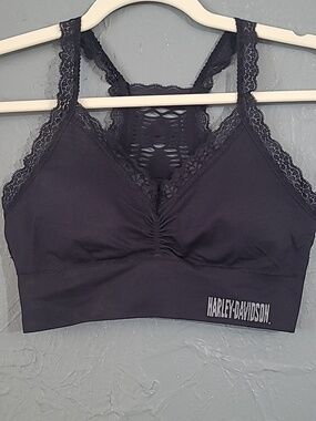 Harley-Davidson Black Lace Trim Bralette Size M
